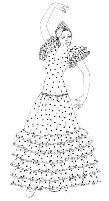 spanish dancer coloring pages